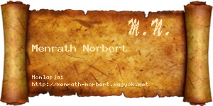 Menrath Norbert névjegykártya